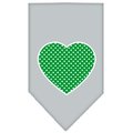 Unconditional Love Green Swiss Dot Heart Screen Print Bandana Grey Large UN757636